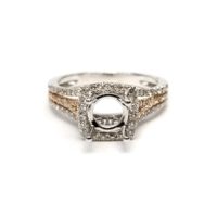 White Gold and Rose Gold Engagement Ring